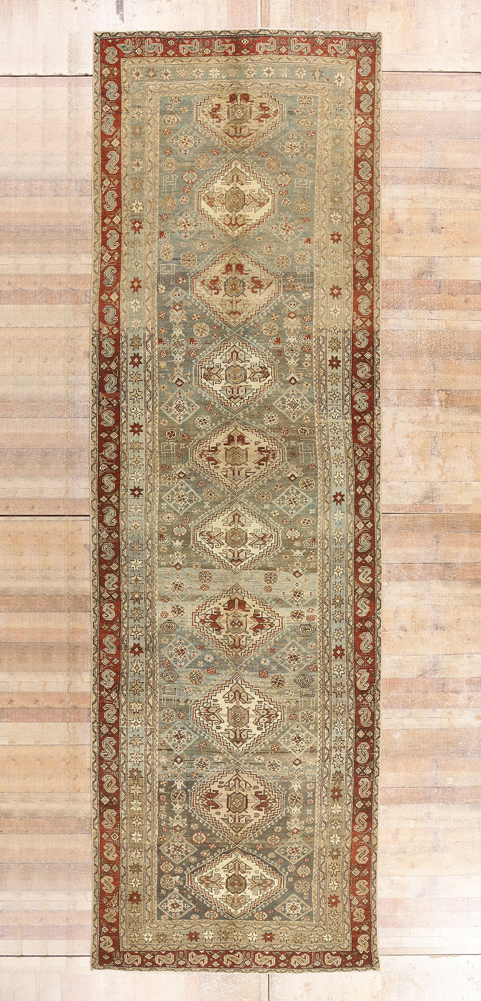 5 x 17 - Taupe Antique Persian Malayer Rug - 79648