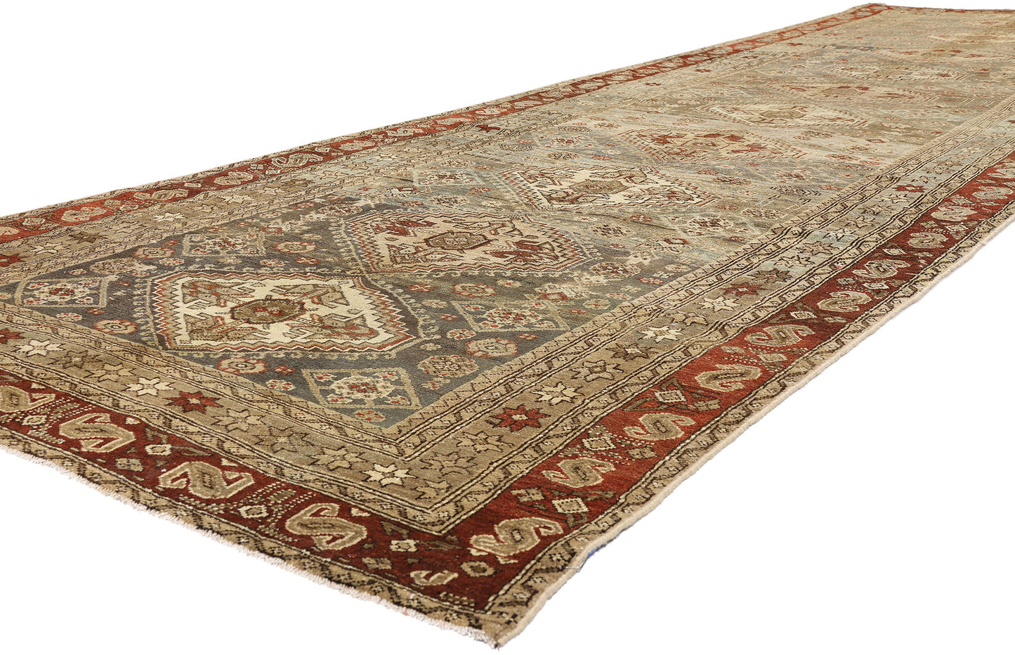 5 x 17 - Taupe Antique Persian Malayer Rug - 79648
