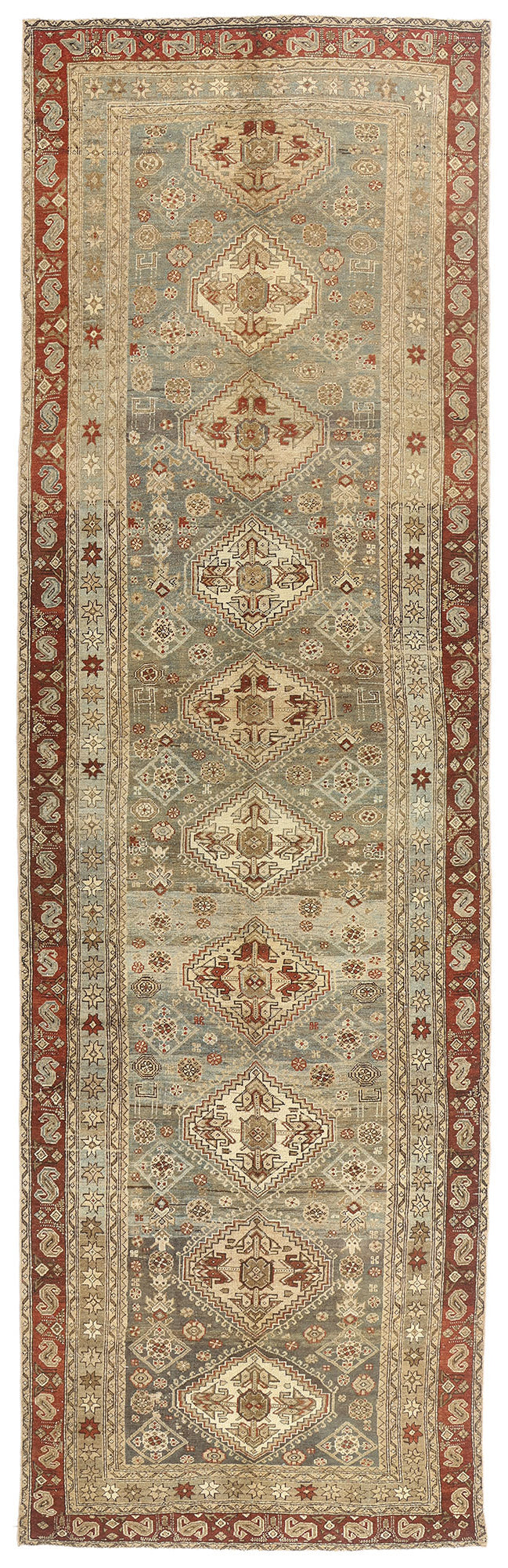 5 x 17 - Taupe Antique Persian Malayer Rug - 79648