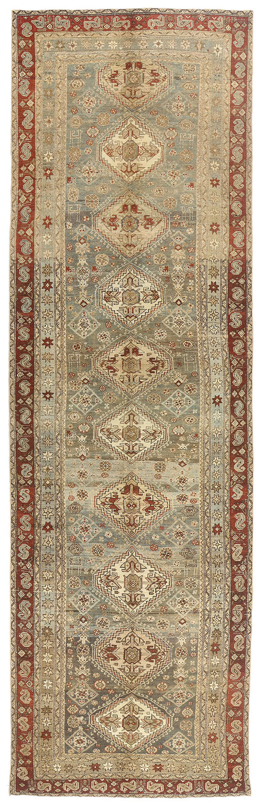 5 x 17 - Taupe Antique Persian Malayer Rug - 79648