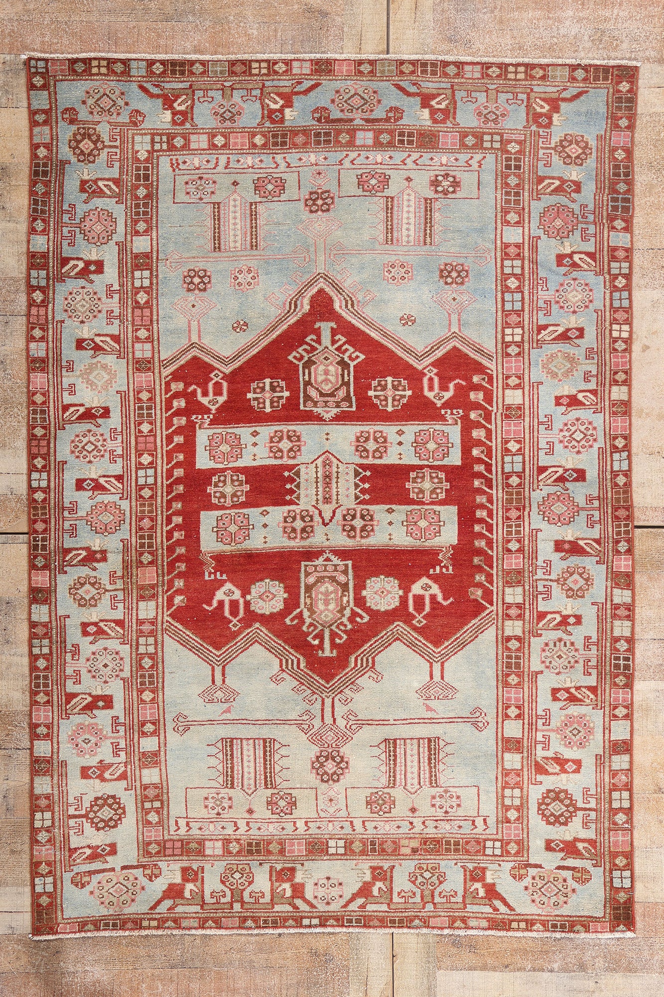 5 x 7 - Blue Antique Persian Malayer Rug - 79649