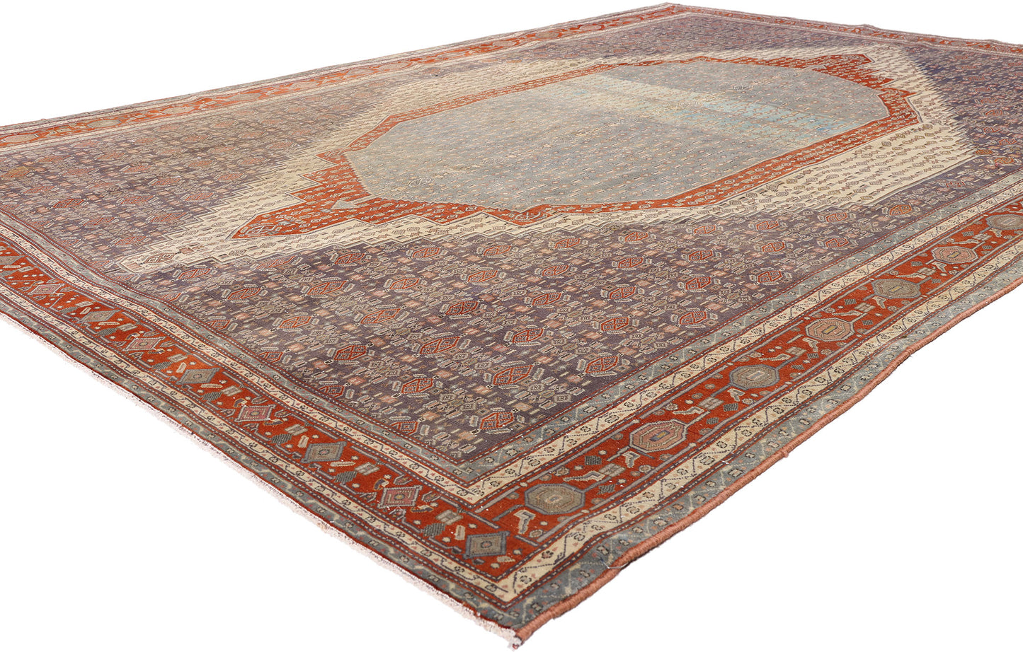 6 x 9 - Blue Antique Persian Senneh Rug - 79650