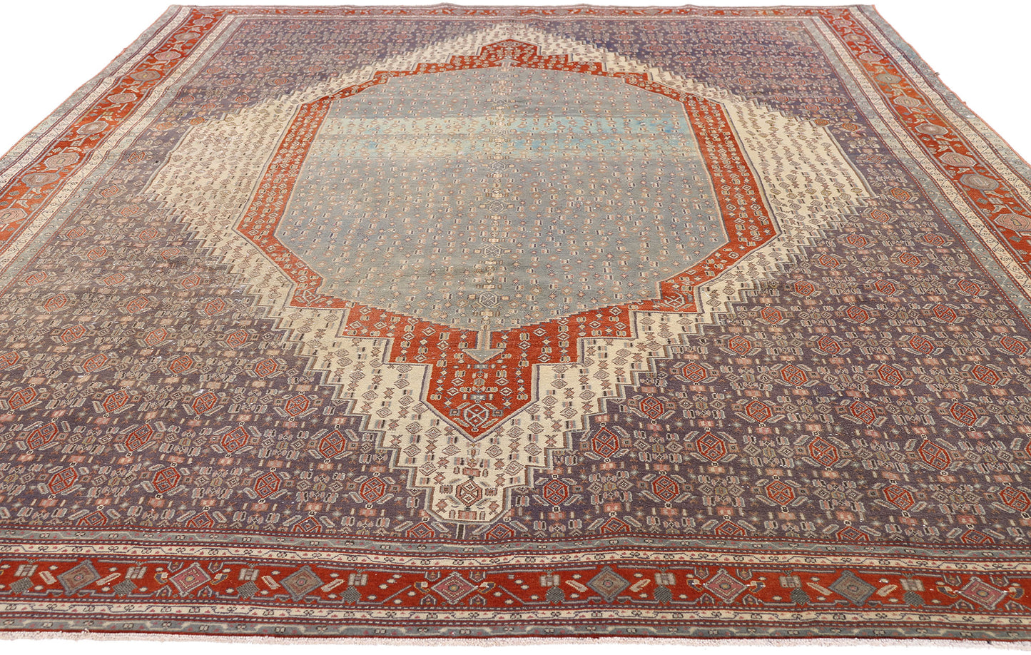 6 x 9 - Blue Antique Persian Senneh Rug - 79650
