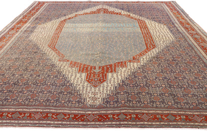 6 x 9 - Blue Antique Persian Senneh Rug - 79650
