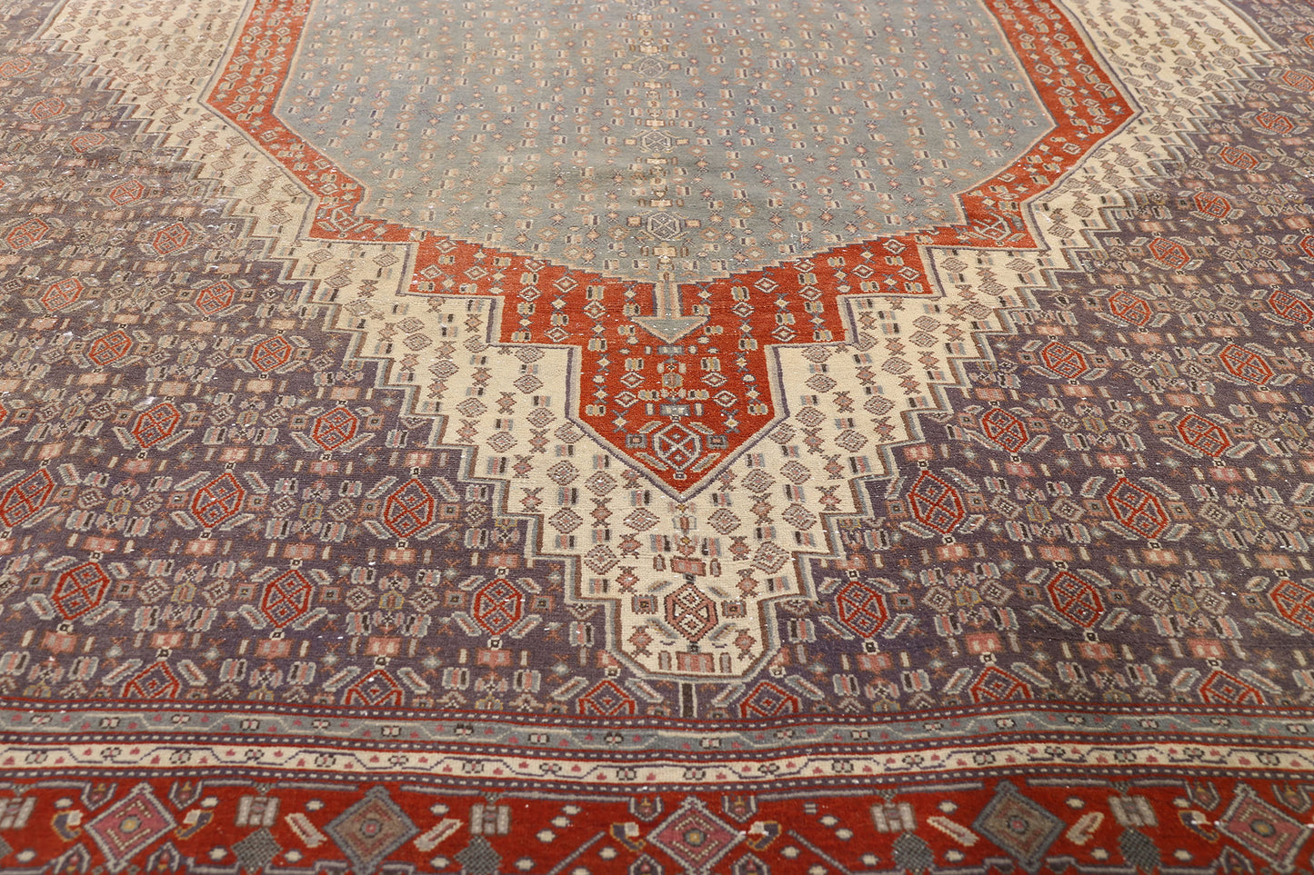 6 x 9 - Blue Antique Persian Senneh Rug - 79650