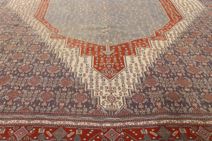 6 x 9 - Blue Antique Persian Senneh Rug - 79650