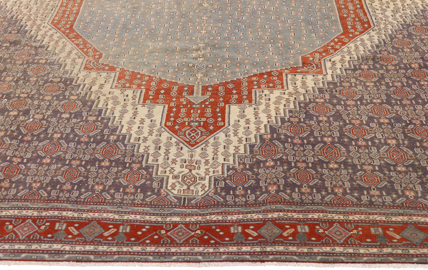 6 x 9 - Blue Antique Persian Senneh Rug - 79650