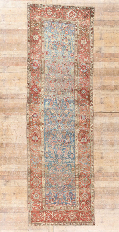 4 x 14 - Blue Antique Persian Bijar Rug - 79652