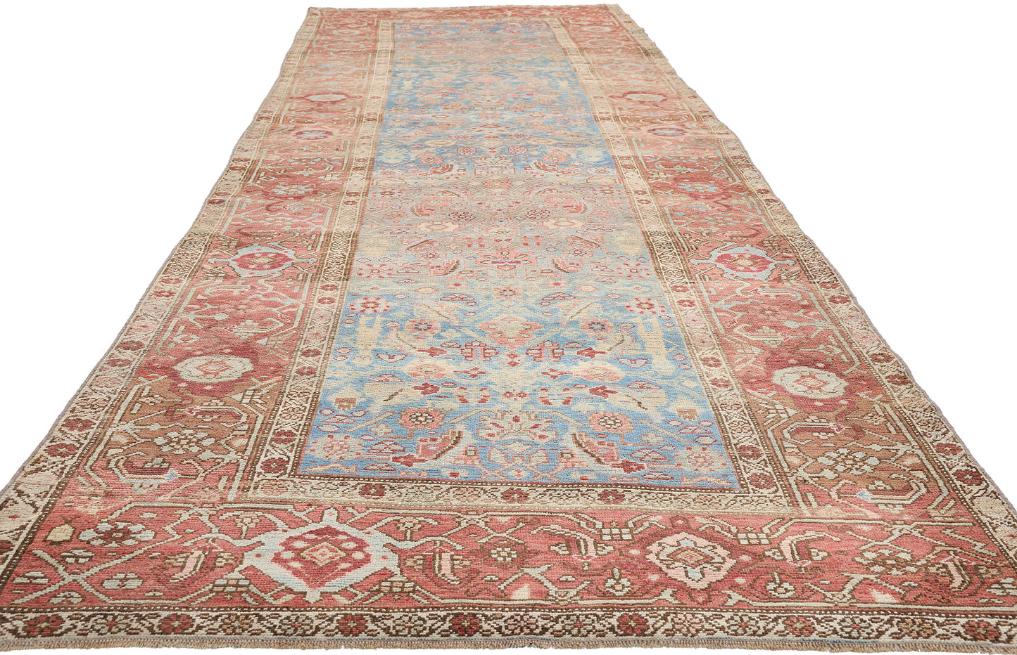 4 x 14 - Blue Antique Persian Bijar Rug - 79652