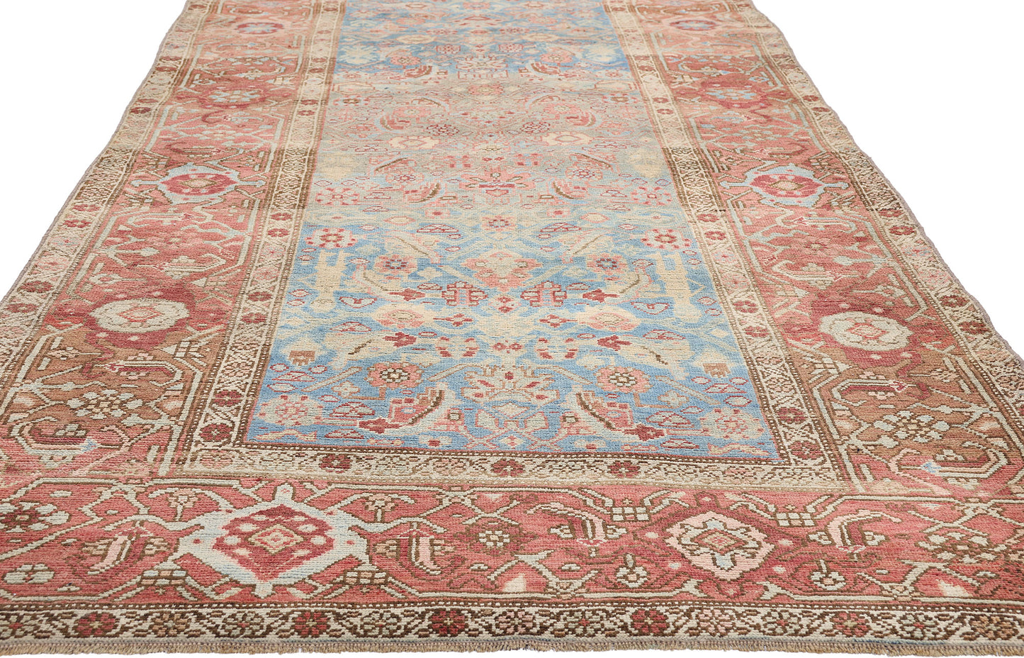 4 x 14 - Blue Antique Persian Bijar Rug - 79652