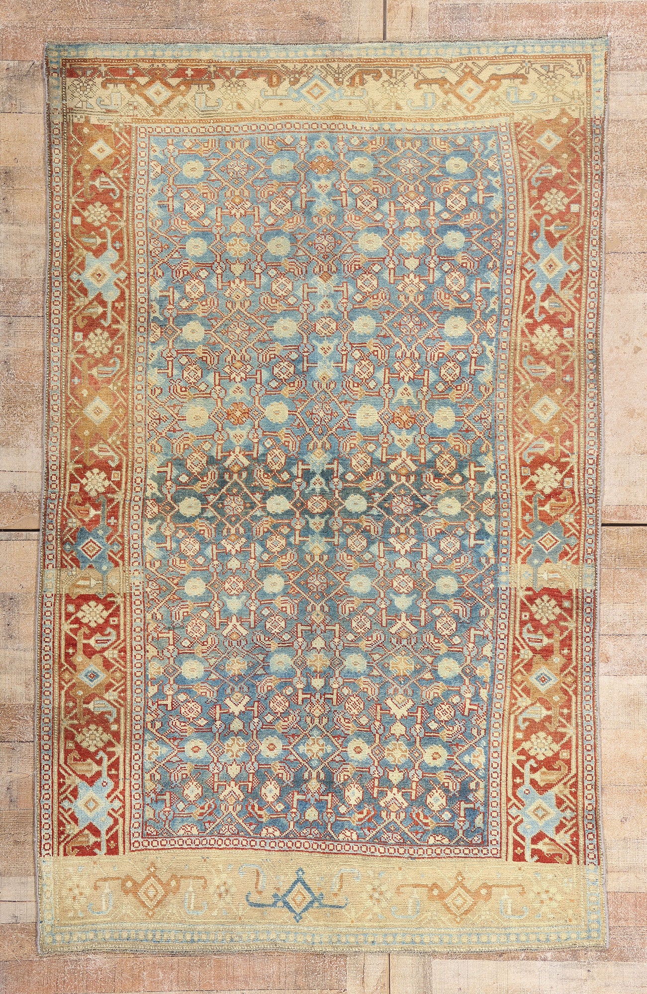 5 x 7 - Blue Antique Persian Bijar Rug - 79653