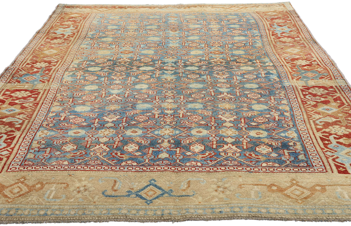 5 x 7 - Blue Antique Persian Bijar Rug - 79653