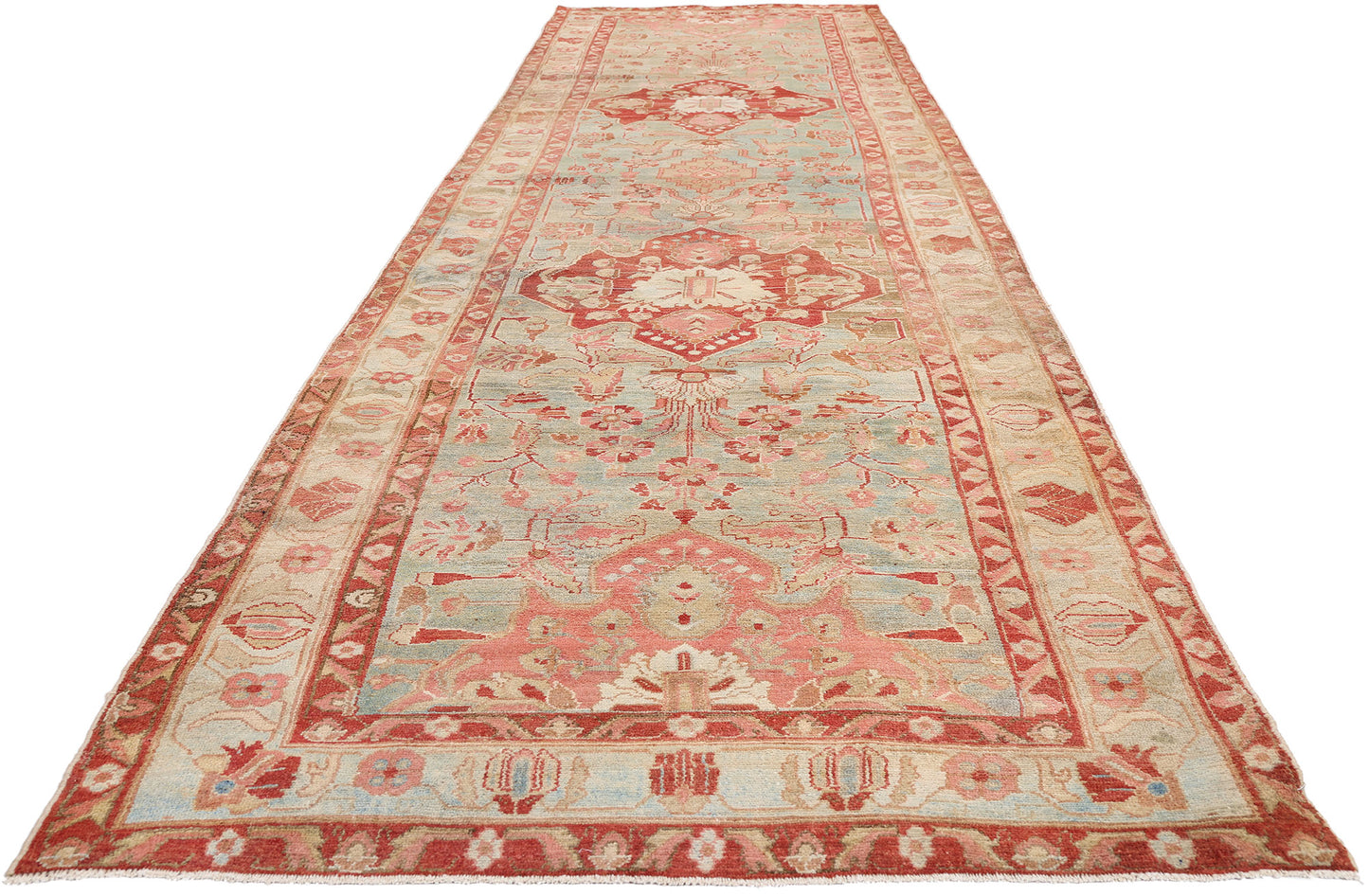 4 x 15 - Light Blue Antique Persian Malayer Rug - 79654