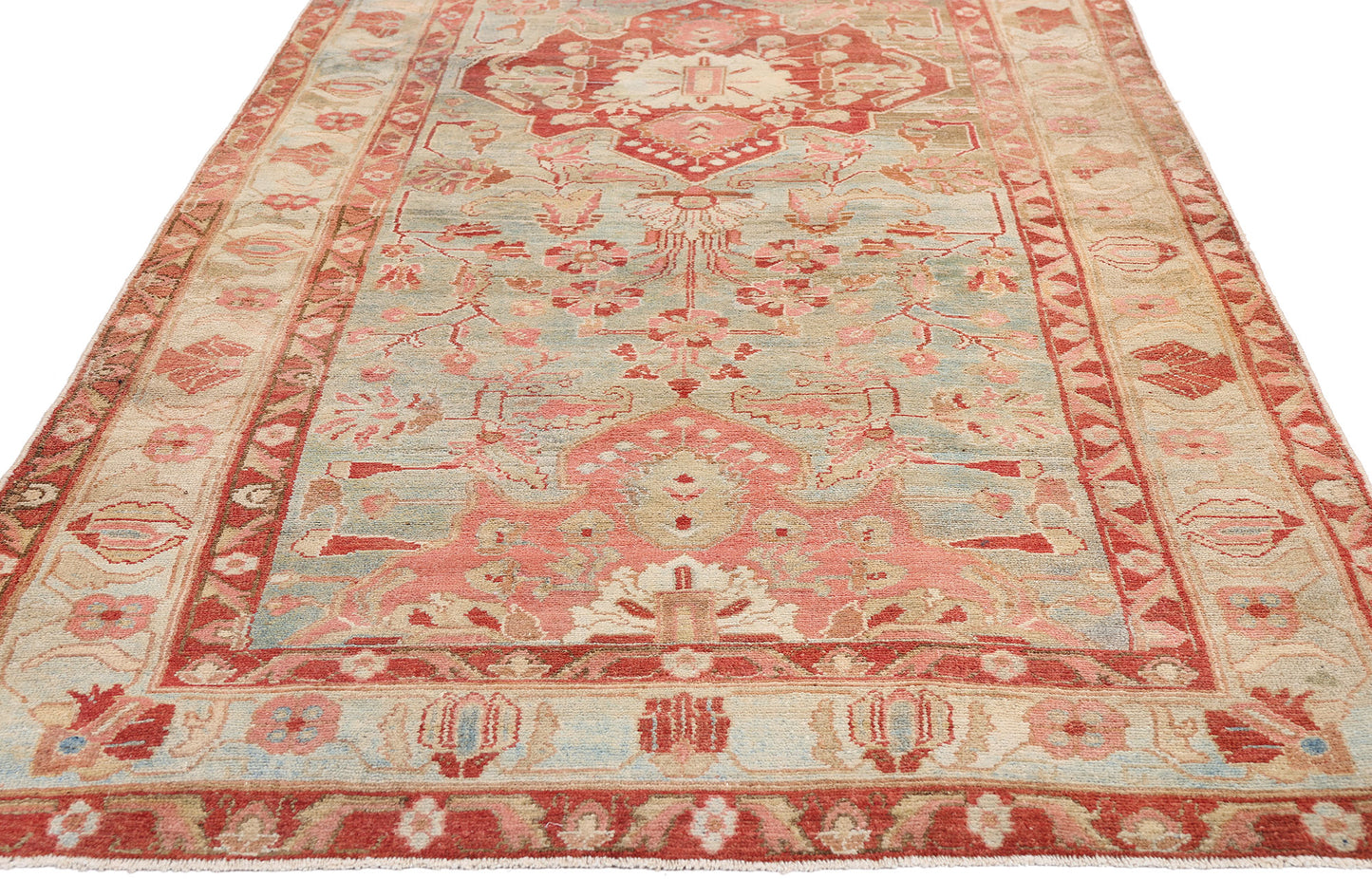 4 x 15 - Light Blue Antique Persian Malayer Rug - 79654