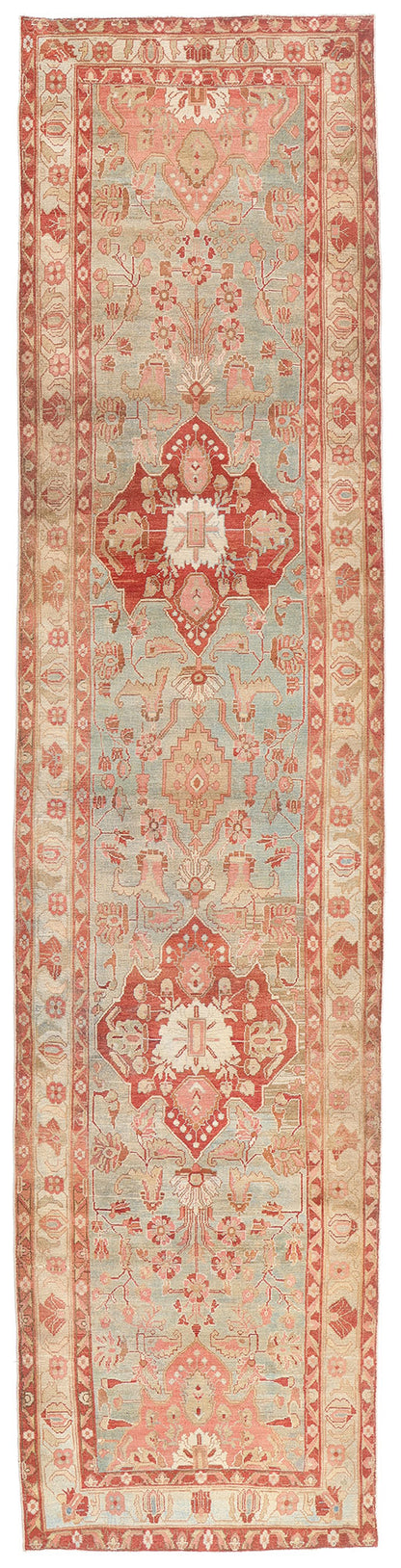 4 x 15 - Light Blue Antique Persian Malayer Rug - 79654