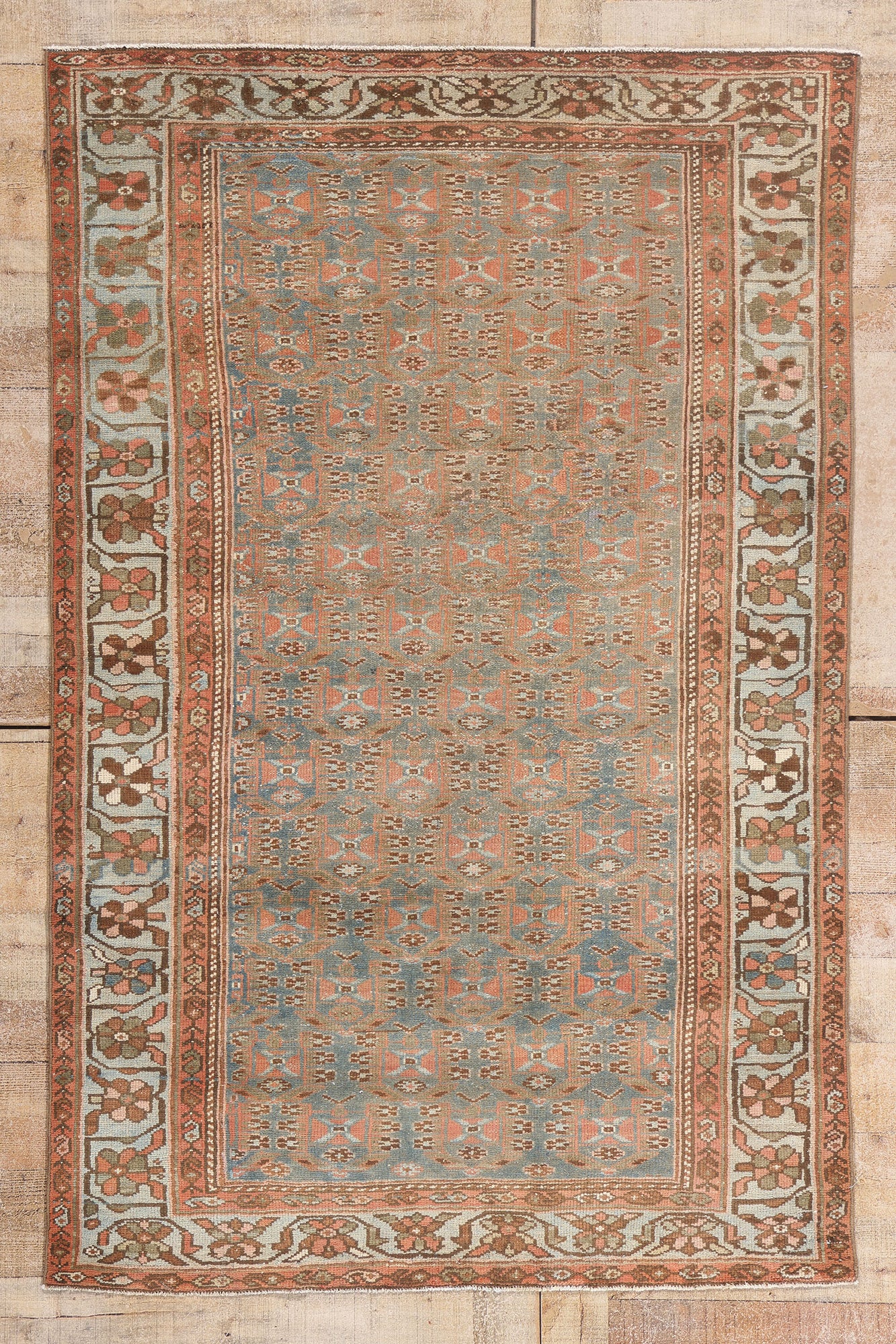 4 x 6 - Blue Antique Persian Hamadan Rug - 79659