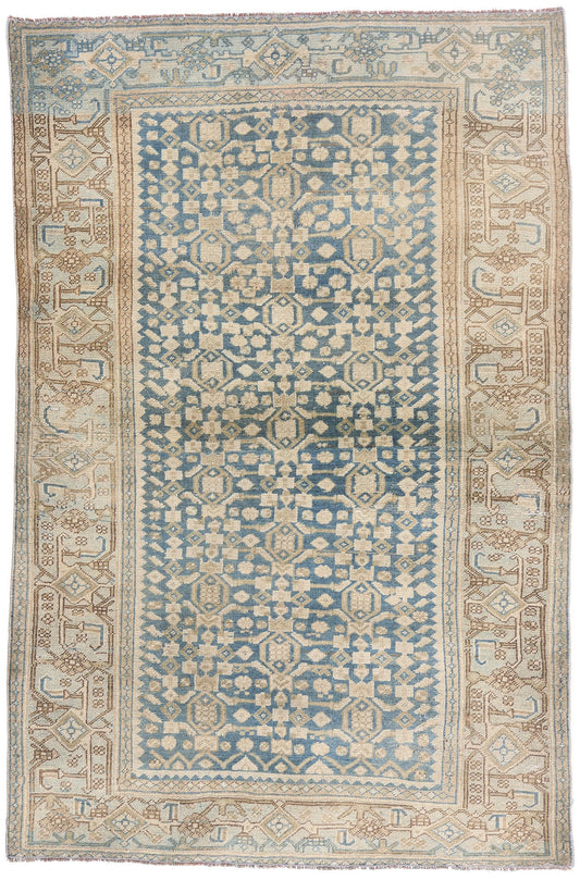4 x 6 - Blue Antique Persian Bijar Rug - 79661