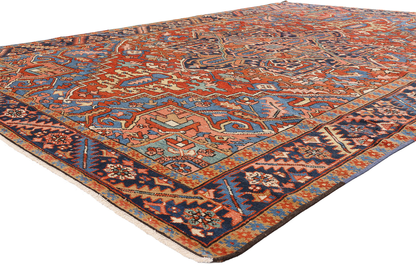 8 x 11 - Red Antique Persian Heriz Rug - 79663