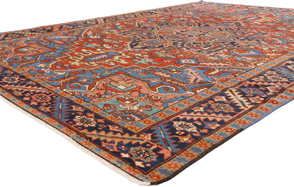 8 x 11 - Red Antique Persian Heriz Rug - 79663