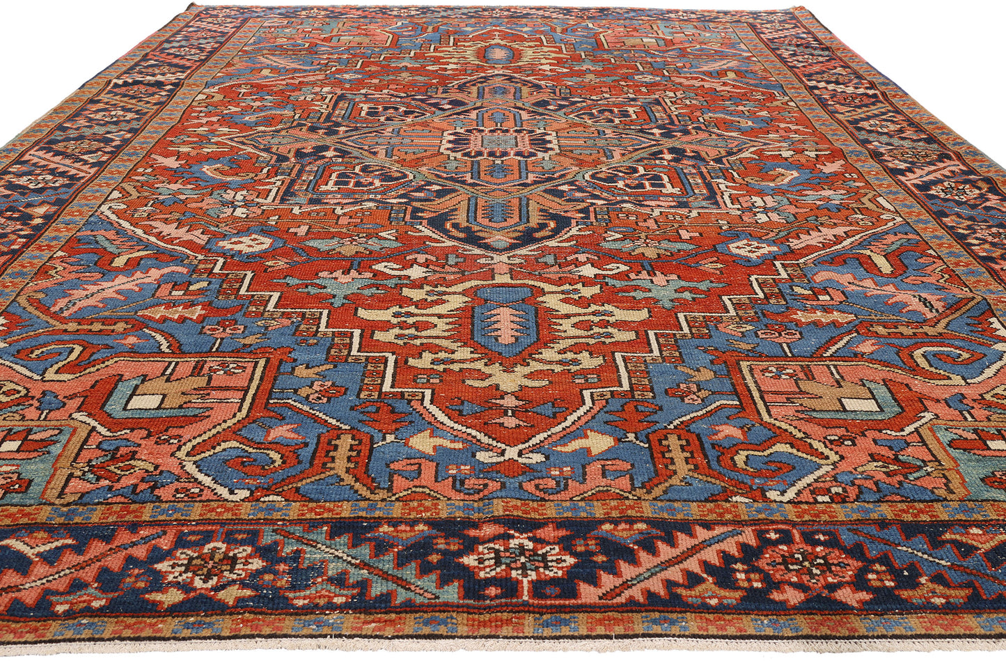 8 x 11 - Red Antique Persian Heriz Rug - 79663