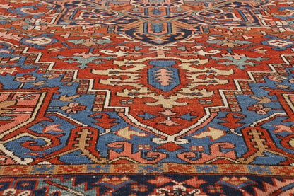 8 x 11 - Red Antique Persian Heriz Rug - 79663