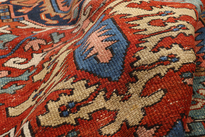 8 x 11 - Red Antique Persian Heriz Rug - 79663