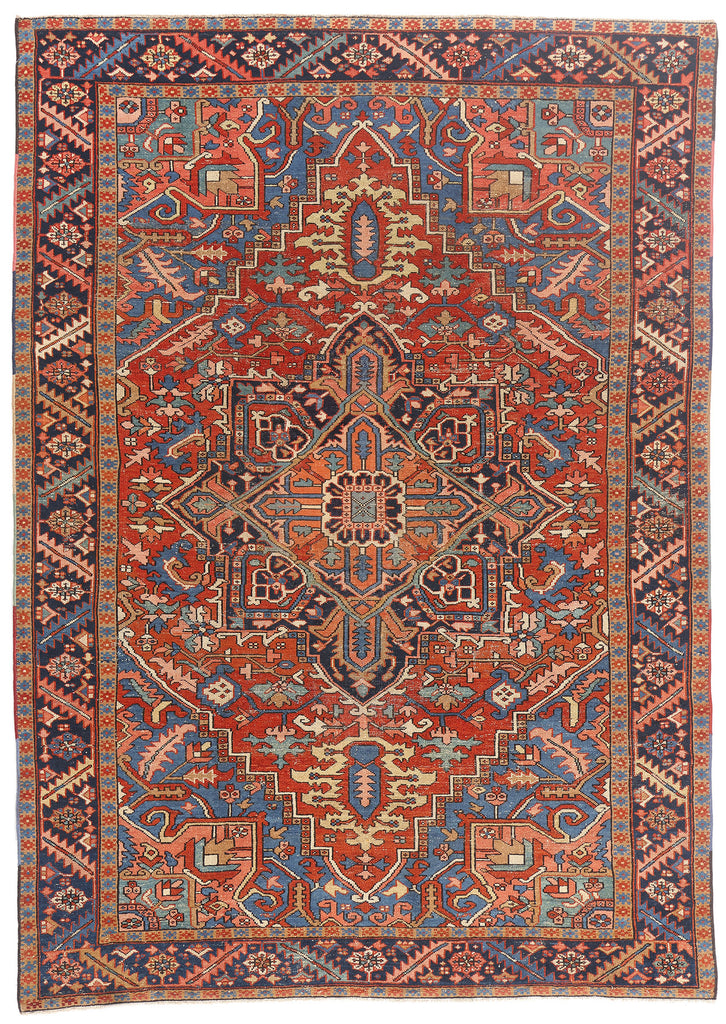 8 x 11 - Red Antique Persian Heriz Rug - 79663