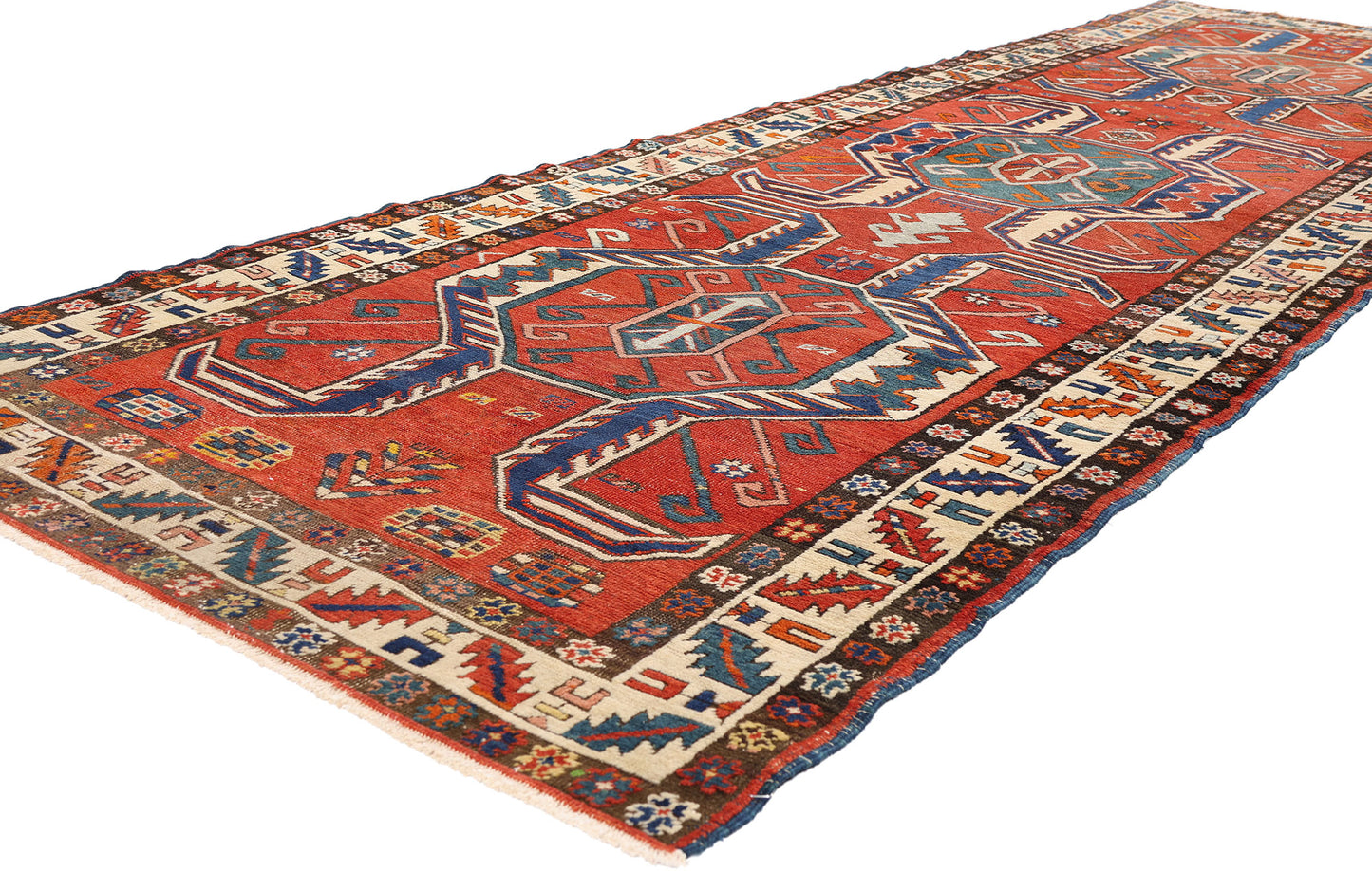 4 x 12 - Red Antique Persian Heriz Rug - 79664