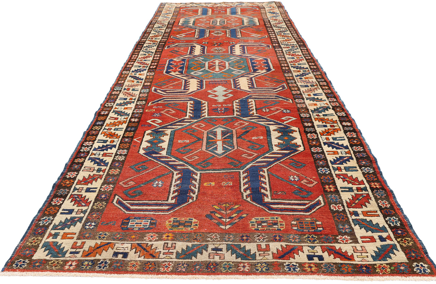 4 x 12 - Red Antique Persian Heriz Rug - 79664