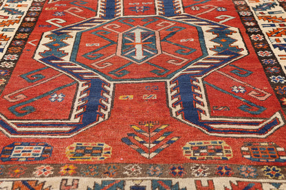 4 x 12 - Red Antique Persian Heriz Rug - 79664