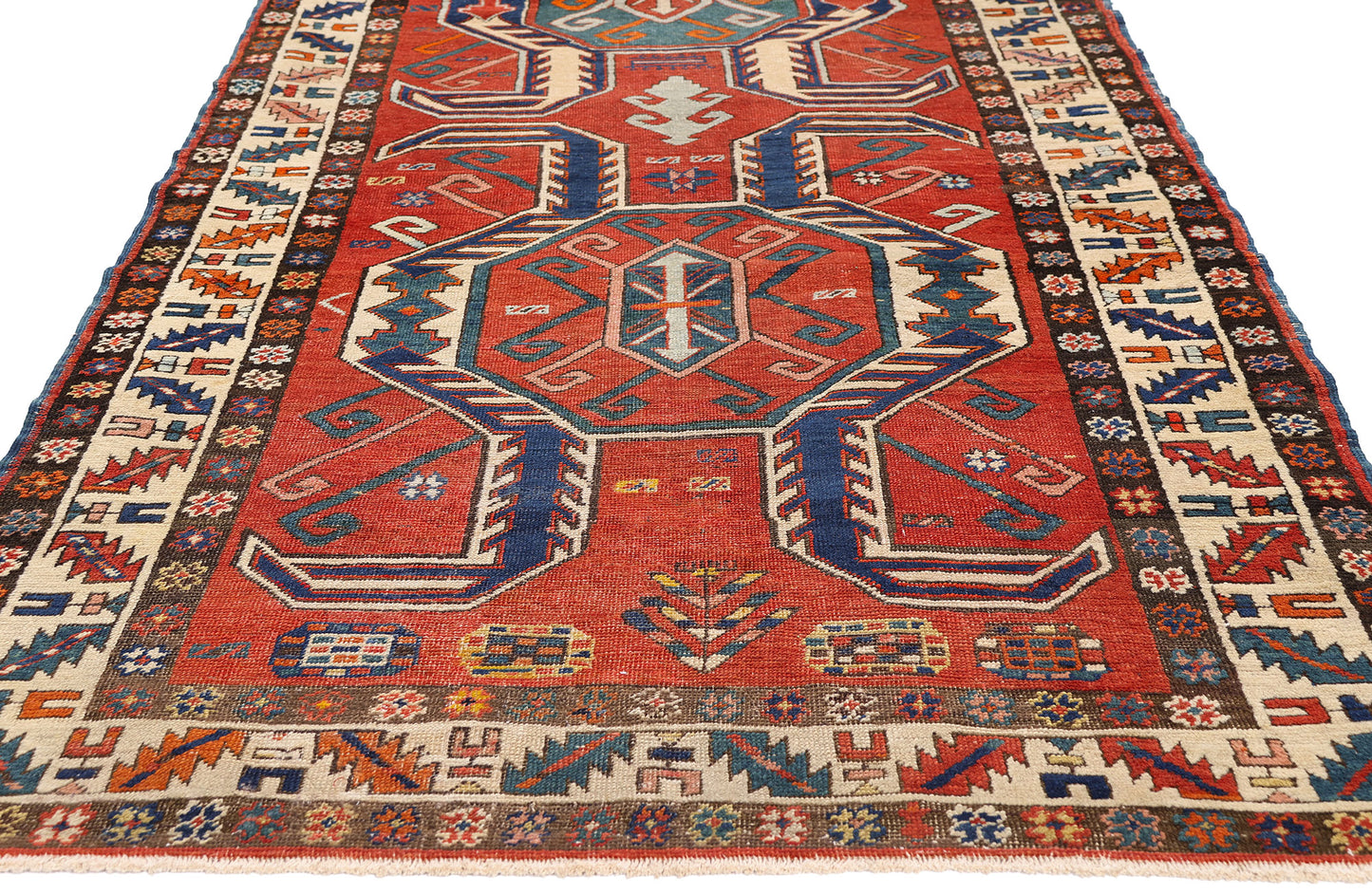 4 x 12 - Red Antique Persian Heriz Rug - 79664