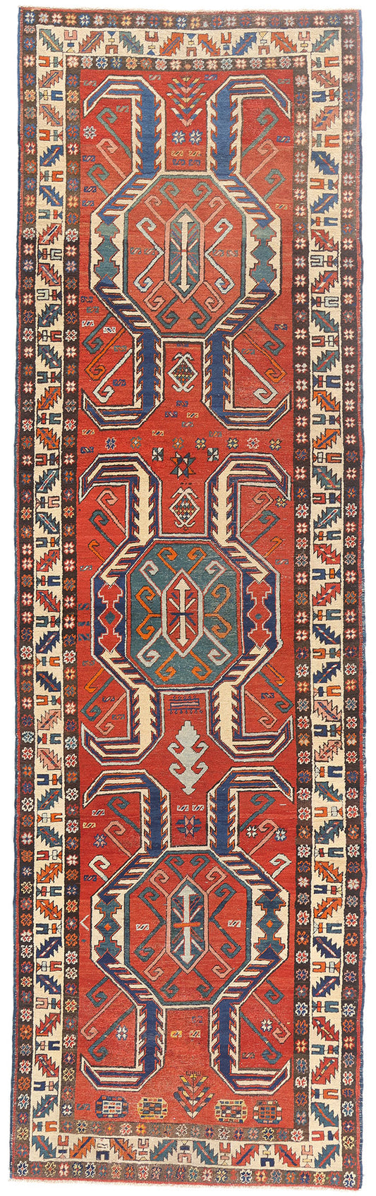 4 x 12 - Red Antique Persian Heriz Rug - 79664
