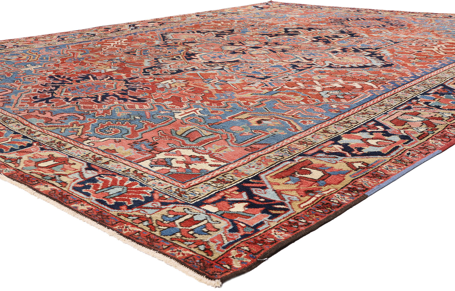 9 x 12 - Red Antique Persian Heriz Rug - 79665