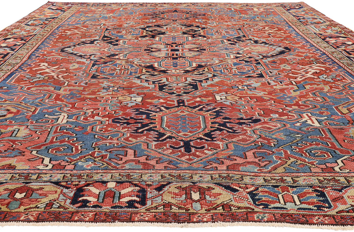9 x 12 - Red Antique Persian Heriz Rug - 79665