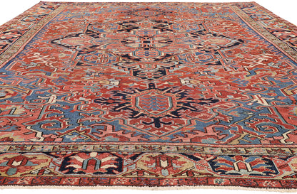 9 x 12 - Red Antique Persian Heriz Rug - 79665