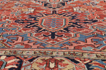 9 x 12 - Red Antique Persian Heriz Rug - 79665