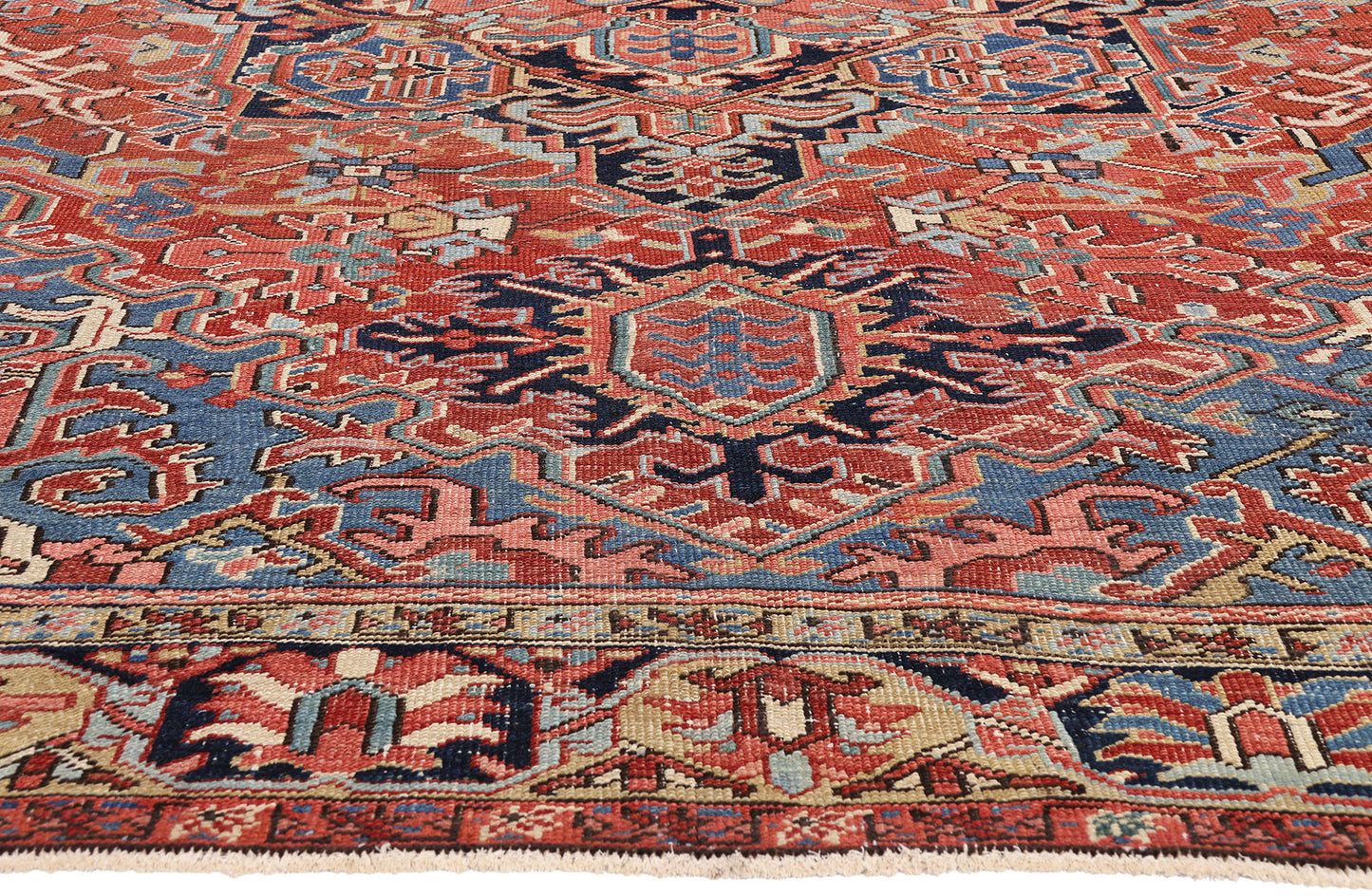 9 x 12 - Red Antique Persian Heriz Rug - 79665