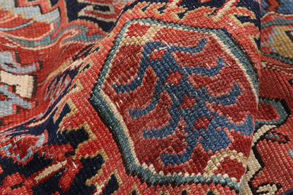 9 x 12 - Red Antique Persian Heriz Rug - 79665