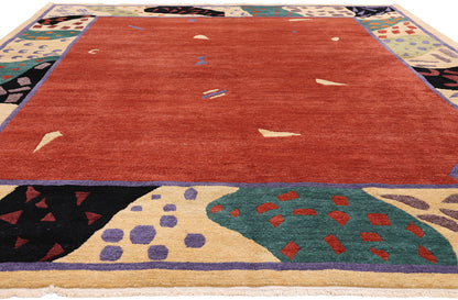 9 x 12 - Red Vintage Tibetan Rug - 79666