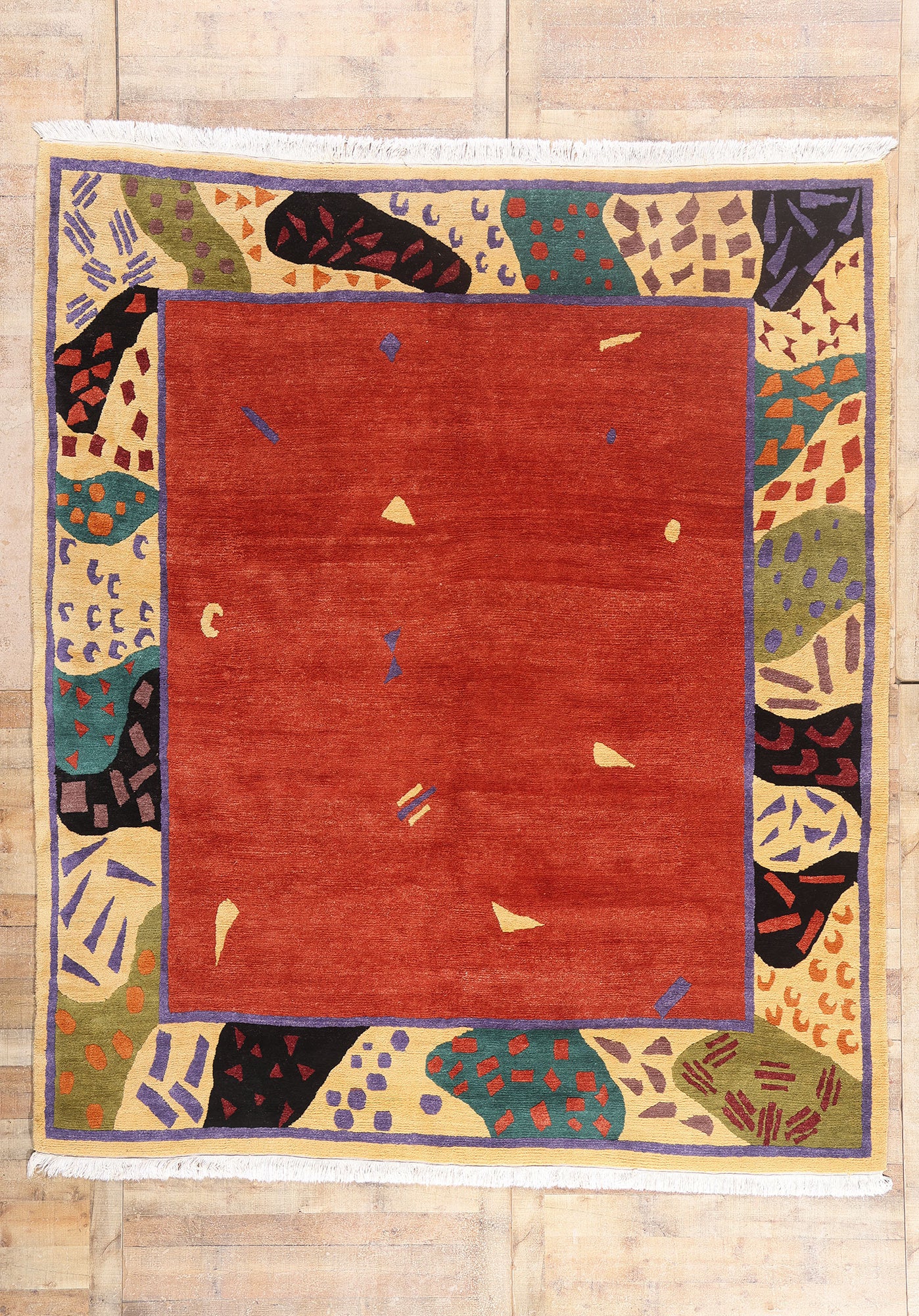 9 x 10 - Red Vintage Tibetan Rug - 79667