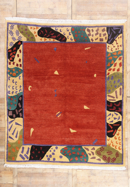 9 x 10 - Red Vintage Tibetan Rug - 79667
