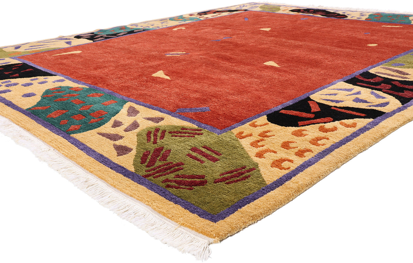 9 x 10 - Red Vintage Tibetan Rug - 79667