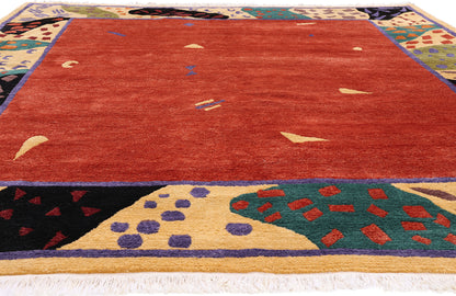 9 x 10 - Red Vintage Tibetan Rug - 79667