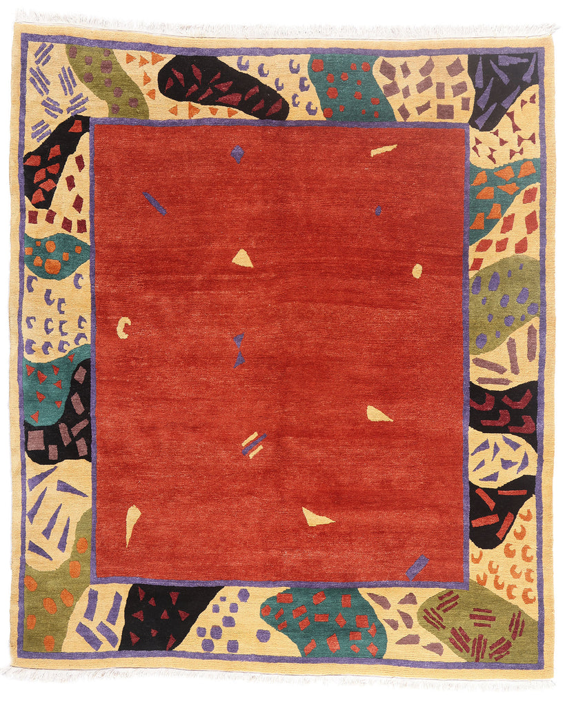 9 x 10 - Red Vintage Tibetan Rug - 79667