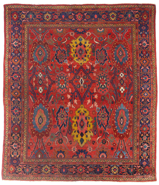 9 x 11 - Red Antique Persian Mahal Rug - 79669