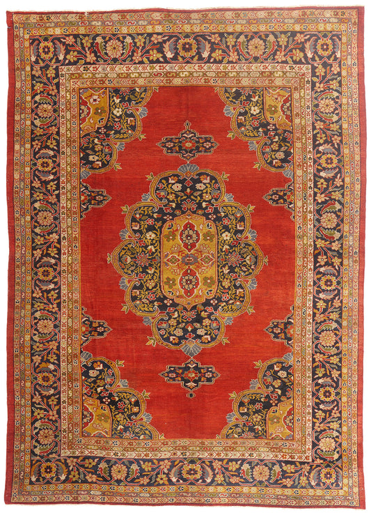 9 x 13 - Red Antique Persian Sultanabad Rug - 79674