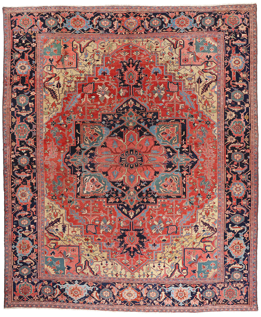 13 x 16 - Red Antique Persian Heriz Rug - 79675