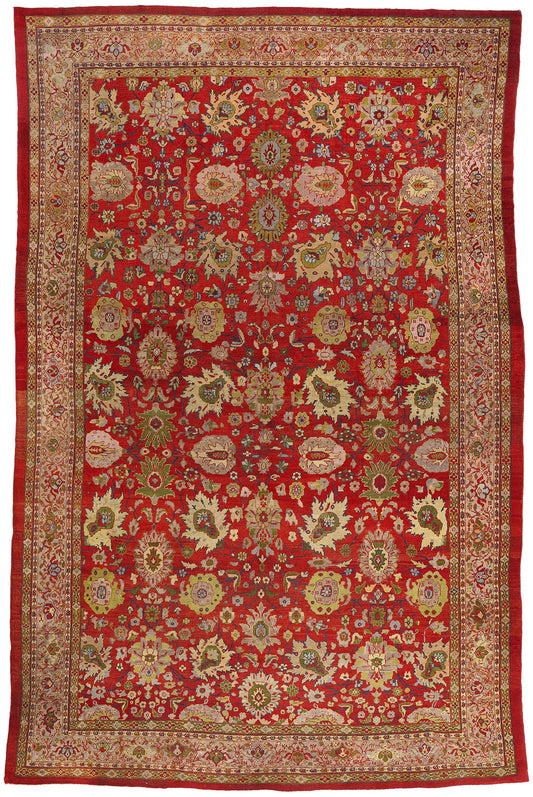 12 x 19 - Red Antique Persian Sultanabad Rug - 79679