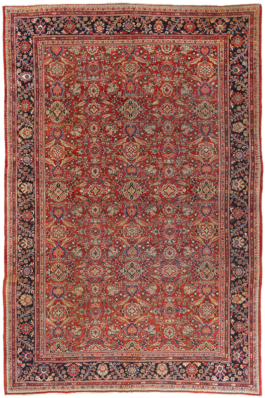 12 x 18 - Red Antique Persian Mahal Rug - 79680