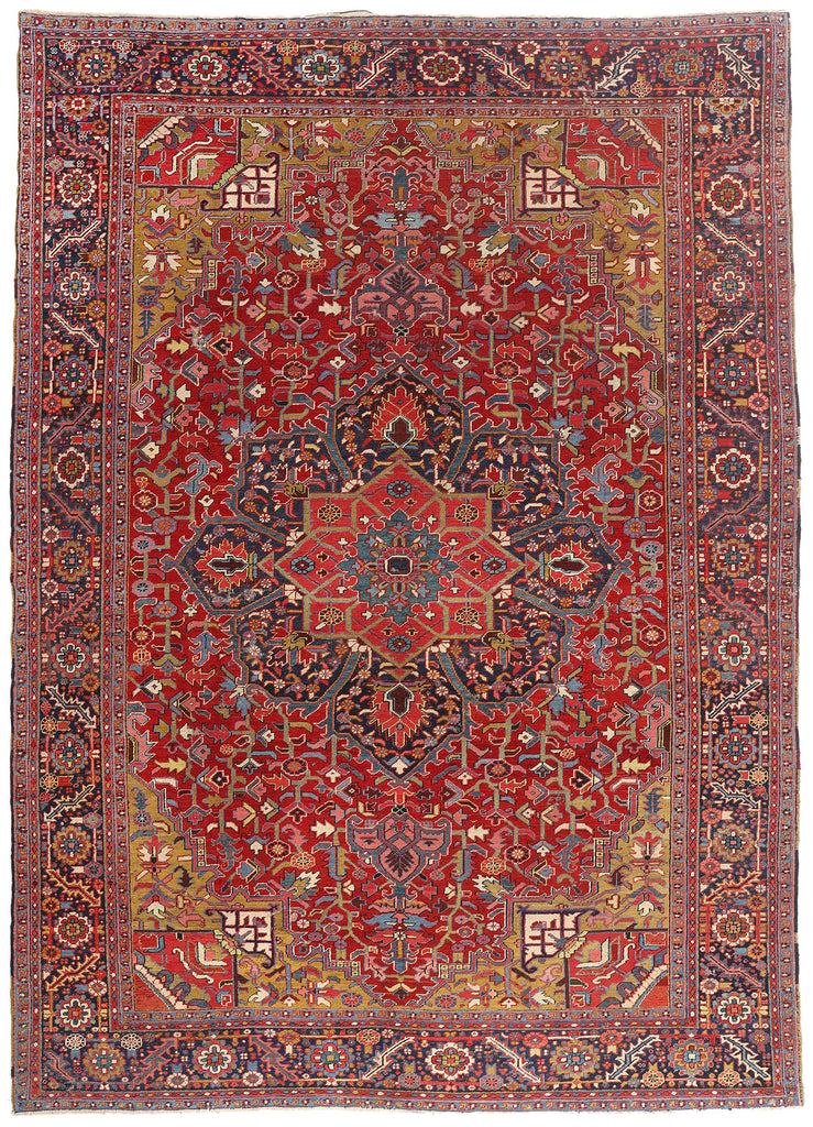 10 x 14 - Red Antique Persian Heriz Rug - 79681